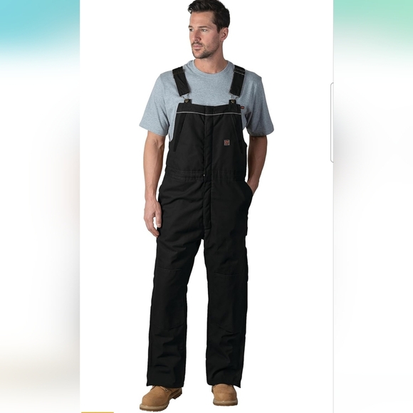 NWT Walls Men's Black Standard Frost DWR Insulated Duck Work Bib Overalls Large - Picture 1 of 9